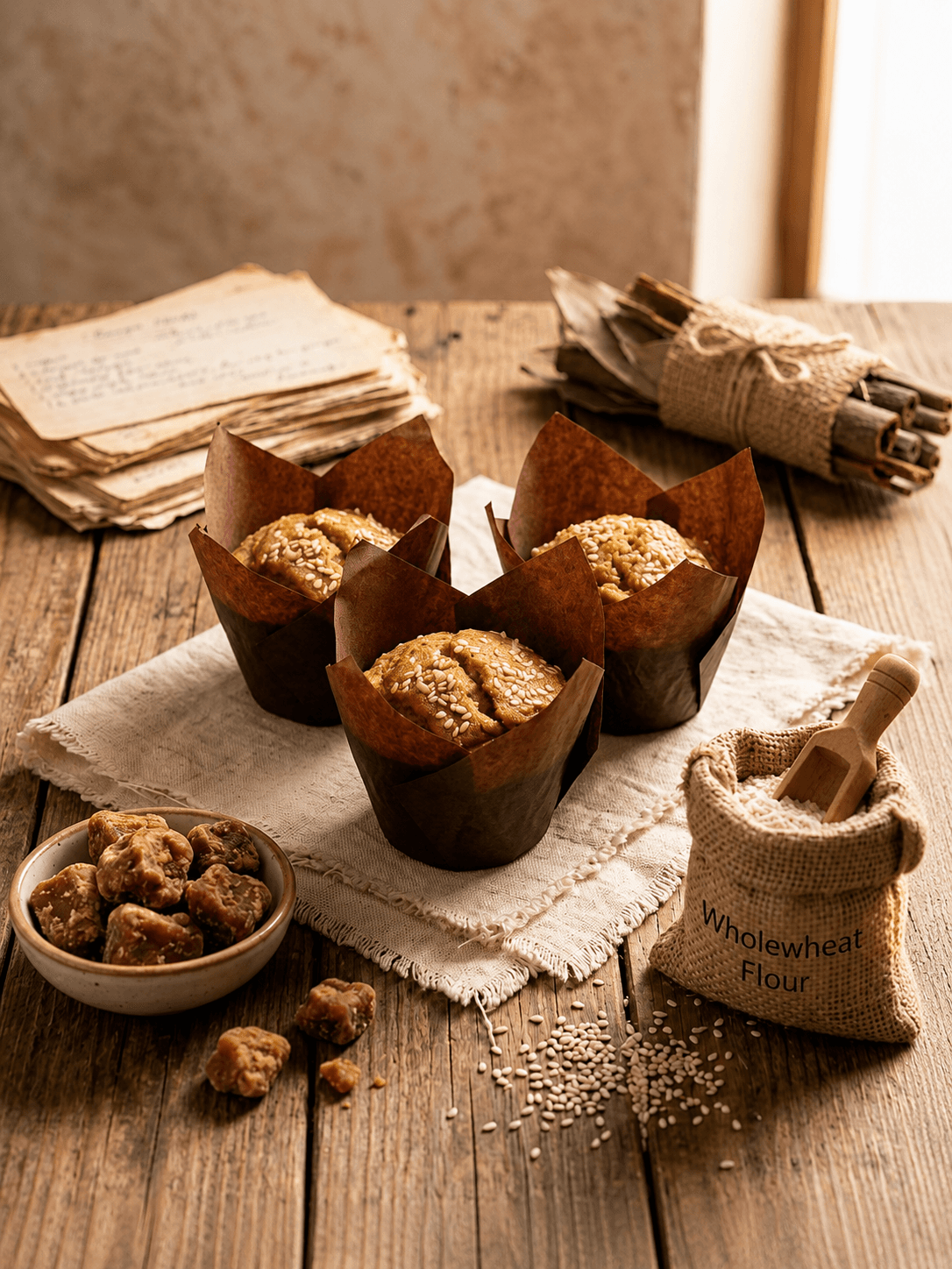 Wholewheat Jaggery Muffin